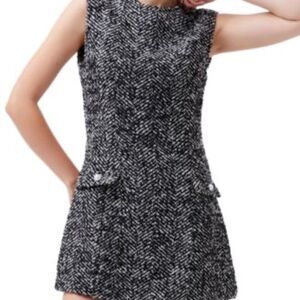 Chantelle Herringbone Sleeveless Shift Dress